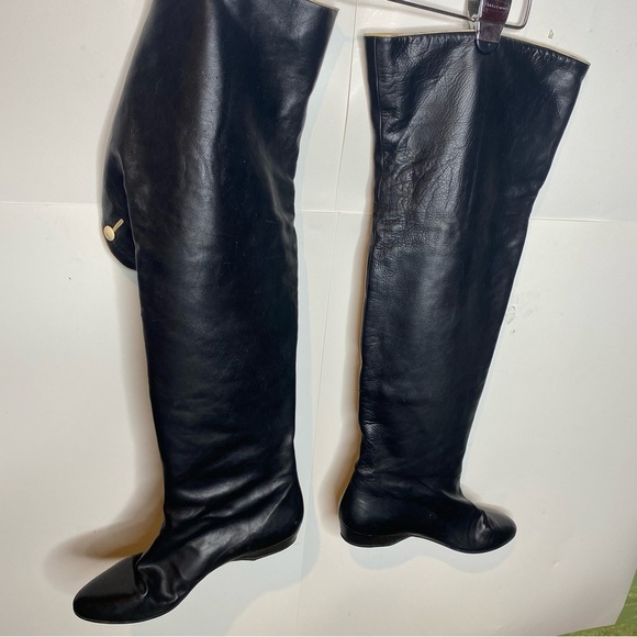 Vintage Andrea Pfister for Marshall Fields hidden wedge leather boots 41 mod - Picture 6 of 8